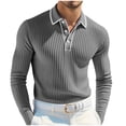 thumbnail image 2 of BLCHUNen Chandails d'Automne pour Hommes Légers à Enfiler Col Rabattu Coupe Ajustée Décontractés d'Entraînement Sport Manches Longues, 2 of 7