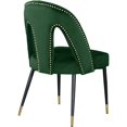thumbnail image 4 of Meridian Furniture Akoya Velvet Dining Chair, Green (Set of 2), 4 of 6