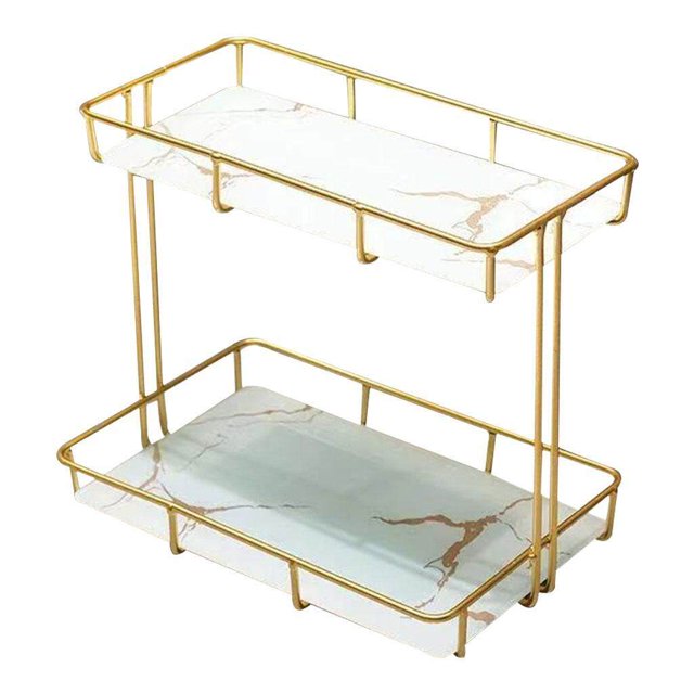Storage Rack Multi-layer Storage Box Storage Rack Perfume Jewellery Container Basket L Double Layer White