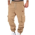 thumbnail image 1 of AherBiu Sweatpants For Men Fleece Lined Drawstring Elastic Waisted Joggers With Multi Pockets Outdoor Gym Workout Cargo Pants, 1 of 6