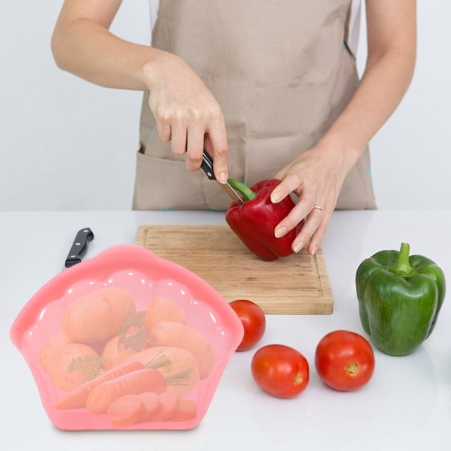 Sacs de Rangement Alimentaires Réutilisables en Silicone, Sacs de Congélation pour le Rangement des Aliments, Contenant de Rangement Multifonction pour Fruits, Légumes et Collations, Facile à Nettoyer, Va au Lave-Vaisselle