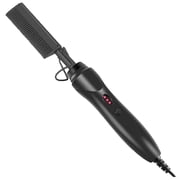 JHIJHOO Hot Comb,Electric Heating Comb,Ceramic Comb Security Portable Curling Iron Heated Brush,Multifunctional Copper Hair Straightener Brush Straightening Comb (Black)