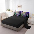 thumbnail image 3 of Colorful Chameleon Bed in a Bag Queen Comforter Set 7 Piece,Cute Lizard Wildlife Bedding Set Lovely Reptile Creature Sheet Set with Comforter,Botanical Tree Branch Bed Set, 3 of 5