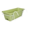 thumbnail image 1 of tamizeot Hanging Flower Pot Garden Plant Holder Box Planter Railing Plant Pot Deep Balcony Gray Light Green 35x19x14.5cm, 1 of 6