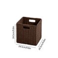 thumbnail image 3 of Czzoypi Woven Storage Basket, Foldable Rattan Storage Box for Home Organization, Multipurpose Clothes Toys Snacks Storage Basket for Wardrobe Living Room, Black, 3 of 7