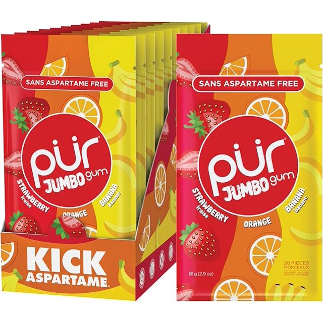 PUR Gum - Gencives Jumbo - Fraise, Bio, Ban