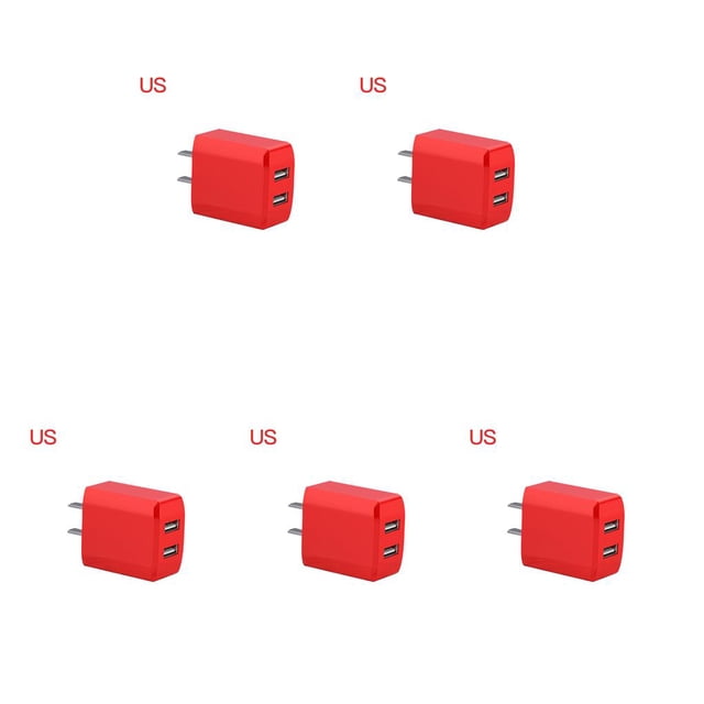 ZLight US Plug Phone Charger Wall Outlet Charging Adapter Replacement Head Watermelon Red 5Set