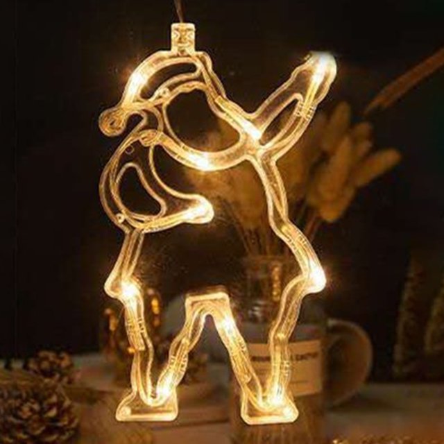 Yeacher Hanging Fairy LEDs String Lights Curtain Lamp Constant Bright Modes with Santa Claus Design