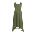 thumbnail image 4 of UPPADA Robe Maxi Débardeur à Ourlet en Pointe pour Femme, Été, Coupe Ample, Sans Manches, Col Ras du Cou, Robe d'Été Décontractée à Volants, Ligne A, Style Bohème, Liquidation, Vert Armée, m, 4 of 7