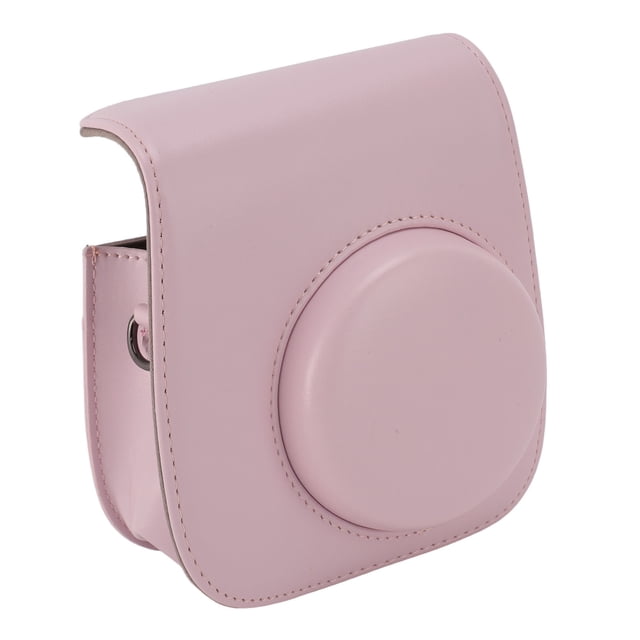 Protective Portable Case Compatible with Mini 12 Camera, PU Leather Bag with Adjustable Strap, Accessories Pocket, Lilac Purple