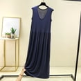 thumbnail image 2 of Tqcoqu Women's Round Neck Solid Color With Chest Cushion Loose And Comfortable Plus Size Home Skirt, 2 of 7