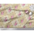 thumbnail image 2 of Soimoi Rayon Crepe Fabric Leaves, & Rose Floral Decor Fabric Printed Yard 46 Inch Wide, 2 of 3