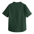 thumbnail image 2 of CHOK Boys Button Up Henley Short Sleeve Linen Cotton Tops with Pocket, 2 of 3