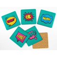 thumbnail image 2 of Inkdotpot Ensemble de 6 sous-Verres Faciles à Nettoyer 4 Pouces Carrés-Réutilisables-Comics, 2 of 8
