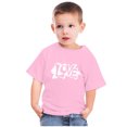 thumbnail image 2 of Penkiiy Tout-Petits Enfants Garçons Filles Mode Mignon Col Rond Imprimé Manches Courtes Haut 3-4 Ans Rose, 2 of 5