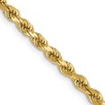 thumbnail image 1 of Diamond2Deal 14K Yellow Gold 3mm Semi Solid Diamond-cut Rope Chain Necklace for Women 16", 1 of 6