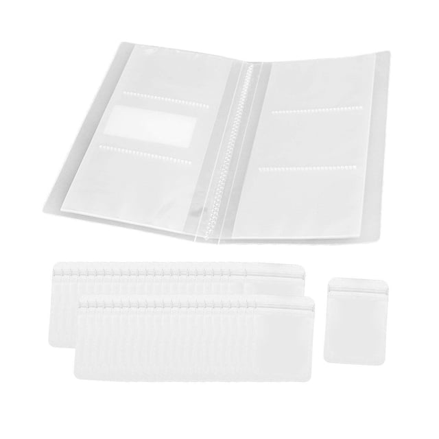 facefd PVC Jewelry Storage Organizer for Earrings Album Cards 84 Grids 50 Bags 35g