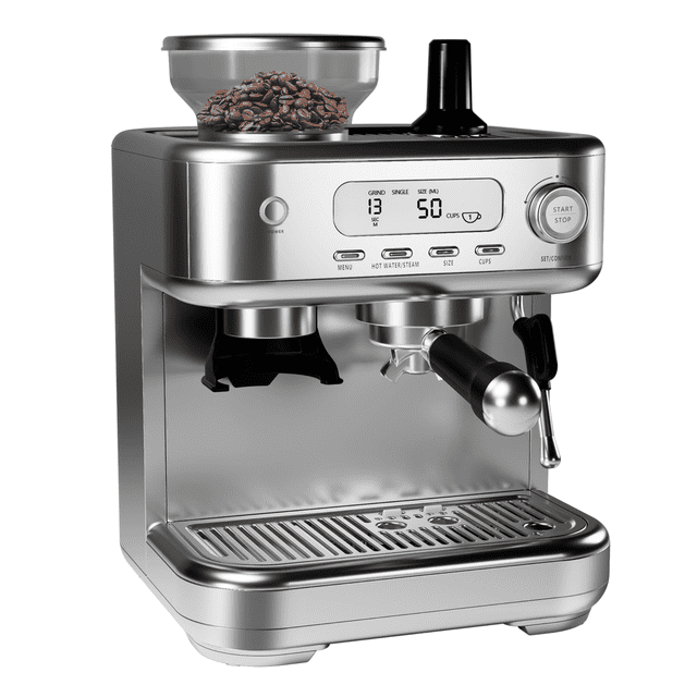Machine à Espresso 15 Bars avec Broyeur Intégré et Mousseur à Lait – Contrôle de Température PID