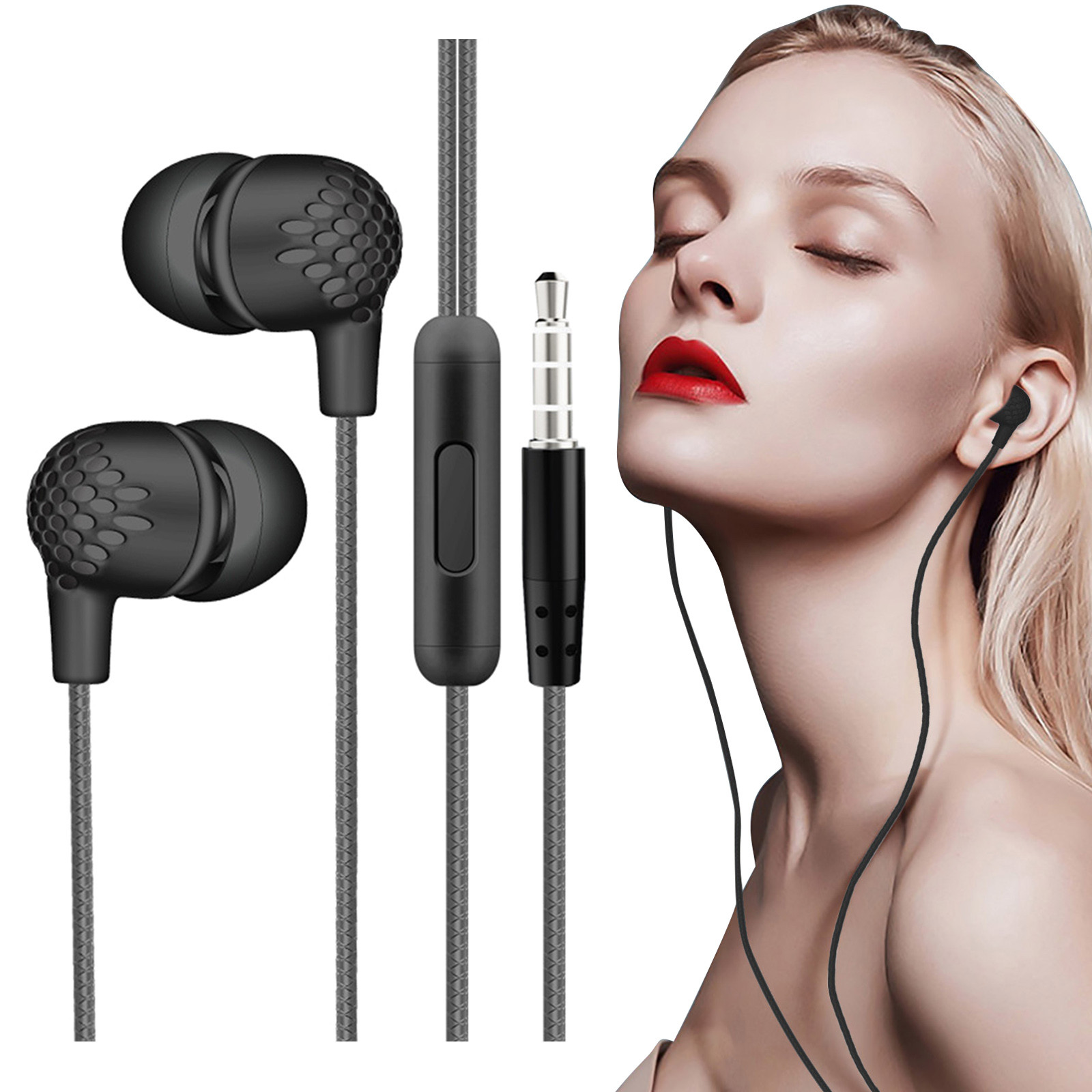 WIFKLSIIPG Earphones in Ear Headphones with Microphone 3.5mm Wired Earbuds for Ios and Android Smartphones Laptops Mp3 Gaming Walkman