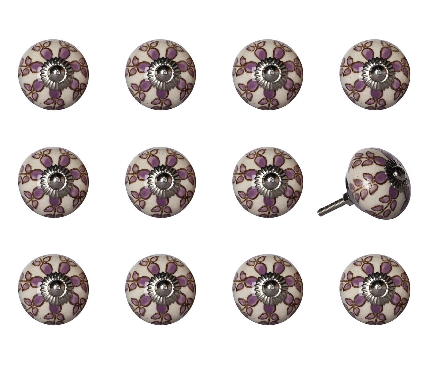 KNOB-IT VINTAGE HANDPAINTED CERAMIC KNOBS (12-Pack) K1700