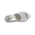 thumbnail image 4 of BLISSFUL STEP Sandales à Talon Compensé à Paillettes pour Femmes, Mules à Plateforme à Bout Ouvert Argent 9, 4 of 7