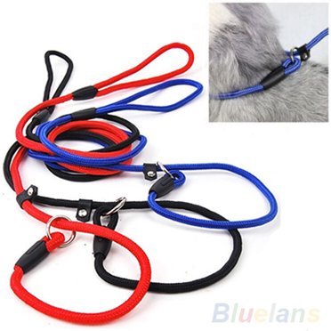 HEVIRGO Pet Dog Nylon Rope Training Leash Slip Lead Strap Adjustable Traction Collar,Red