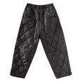 thumbnail image 5 of Womens Retro Literary Solid Color Down Pants With  Checkered Line And Disc Buckle Windproof Warm Casual Pants, 5 of 5
