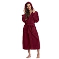 thumbnail image 1 of Jindong Plush Robes for Women Women Hooded Fleece Bathrobe Lightweight Soft Plush Long Flannel Sleepwear Fleece Hooded Bathrobe Plush Long Robe Womens Robes, 1 of 9