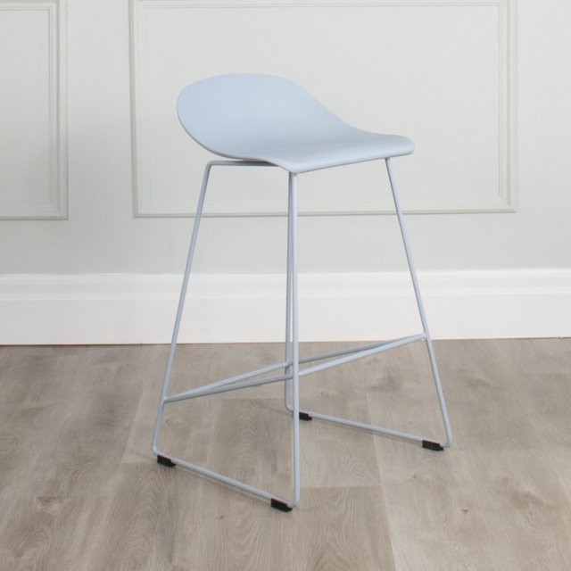 Escape Contract Grade Plastic & Metal Modern Sled Base Counter Stool (Set of 2)
