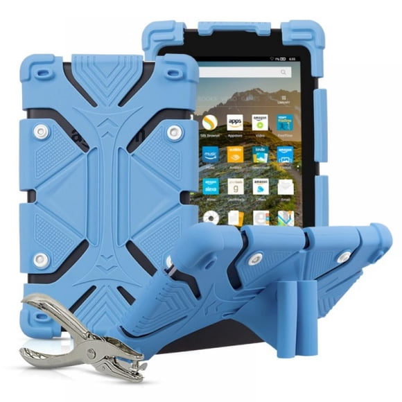 Tablet Case For 7-8 Inch IPad Android Windows Tablet Silicone Shockproof Self-stand Protective Case Cover With DIY Puncher