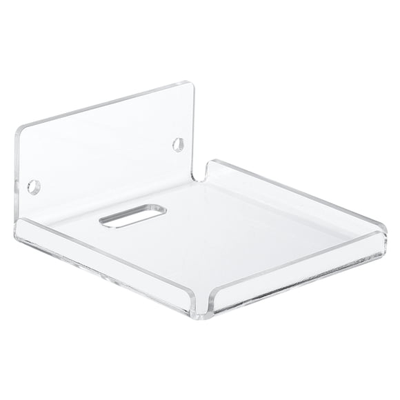 Uxcell 4" Small Floating Shelves Clear Acrylic Shelves for Wall Small Clear Wall Shelf Bathroom Shelves With Power Extension Cord