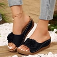 thumbnail image 2 of Orthopedic Platform Sandals for Women 2025 Boho Beach Flower Wedge Dress Slip on with Arch Support, 2 of 5
