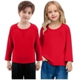thumbnail image 2 of Chandails à Manches Longues pour Filles T-Shirt en Coton pour Enfants T-Shirt Basique à Col Rond pour Tout-Petits T-Shirt à Manches Longues pour Enfants, 2 of 6