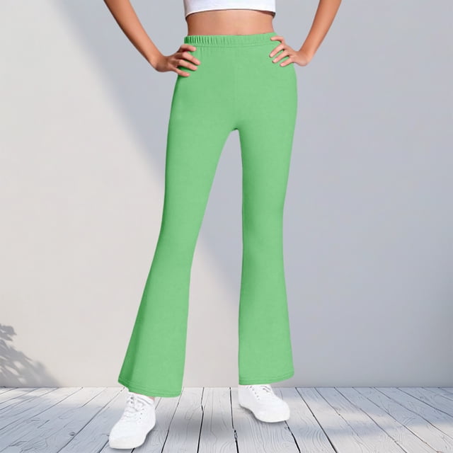 Cowsor Girls Flared Dress Pants – Soft Bell Bottom Uniform Pants for School or Daily Wear