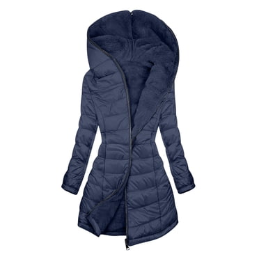 Babysbule Manteaux d'Hiver pour Femmes Liquidation Mode Femmes Manteau à Capuche pour Dames Manteau Chaud Long Matelassé Veste Ajustée