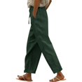 thumbnail image 1 of Women's Casual Linen Pants - High Waist with Side Pockets - Spring/Summer Long Pants, 1 of 4