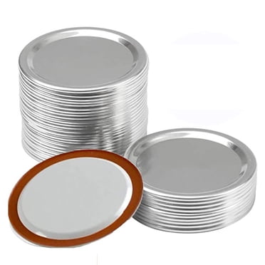 Coofit 20 Pcs Couvercle de Pot Mason à Ouverture Régulière Universel Couvercle de Pot de Mise en Conserve en Métal Couvercle de Type Séparé