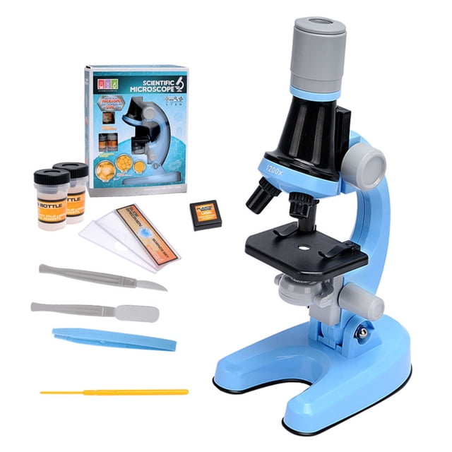 Microscope Science Kit 100X/400X/1200X Magnification Scientific Microscope with Slide Educational STEM Gift for Students and Beginners