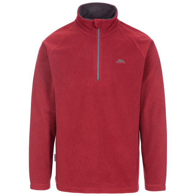 Trespass Mens 1/2 Zip Microfleece Blackford Merlot in Size - S