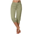 thumbnail image 2 of Liquidation d'Économies d'Été! RQYYD Pantalons Capri pour Femmes Été Décontractés Capris Raccourcis Pantalon de Yoga Jogger à Cordon avec Poches Bas Resserré Pantalons de Survêtement Liquidation, 2 of 6
