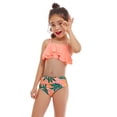 thumbnail image 4 of Hiiyo Little Girls Ruffle Bikini Swimsuit Bathing Suit Swimwear with UPF50+, 2-Piece, 4 of 6