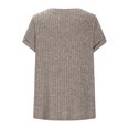 thumbnail image 4 of Posijego Hauts pour Femmes Été Chandail à Manches Courtes Léger Col en V Tunique en Tricot Chemises pour Femmes, 4 of 5