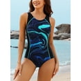 thumbnail image 3 of Charmo Women's One Piece Swimsuit Athletic Bathing Suit Racerback Training Swimwear, 3 of 6