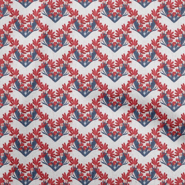 oneOone Georgette Viscose Red Fabric Floral Sewing Material Print Fabric By The Yard 42 Inch Wide