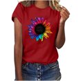 thumbnail image 1 of Birdeem Femmes Décontracté Été Imprimé Manches Courtes Col Rond T-Shirt Ample Blouse Hauts, 1 of 1