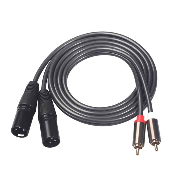 stanreset 2 Xlr To 2 Hifi Stereo Adapter Audio Extension Cable Hifi Stereo Adapter XLR male cable&black 1Set