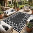 thumbnail image 1 of Reversible Outdoor Rug, Waterproof Plastic Straw Mat – Durable, UV-Resistant, Easy-Clean, Non-Shedding Patio Carpet for Deck, Porch, Balcony, Backyard, Camping, RV Use, 1 of 8