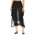thumbnail image 1 of Gupgi Women Lace Skirts Solid Color Irregular Midi Skirt High Waist Ruffle See Through Skirts, 1 of 7