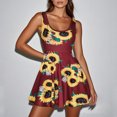 thumbnail image 1 of Ovzne Robes pour Femmes Robe d'Été Femme Sans Manches Imprimé Tournesol Été Plage Ligne A Robe Décontractée Grande Taille Robe Maxi Imprimée Liquidation, 1 of 7