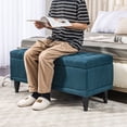 thumbnail image 2 of HOMCOM Banc de Rangement à Dessus Rabattable, Banc Ottoman de Bout de Lit, Bleu, 2 of 10